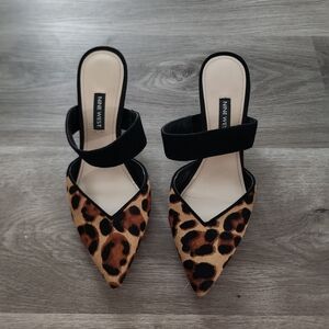 Nine West Leopard and Black Heels